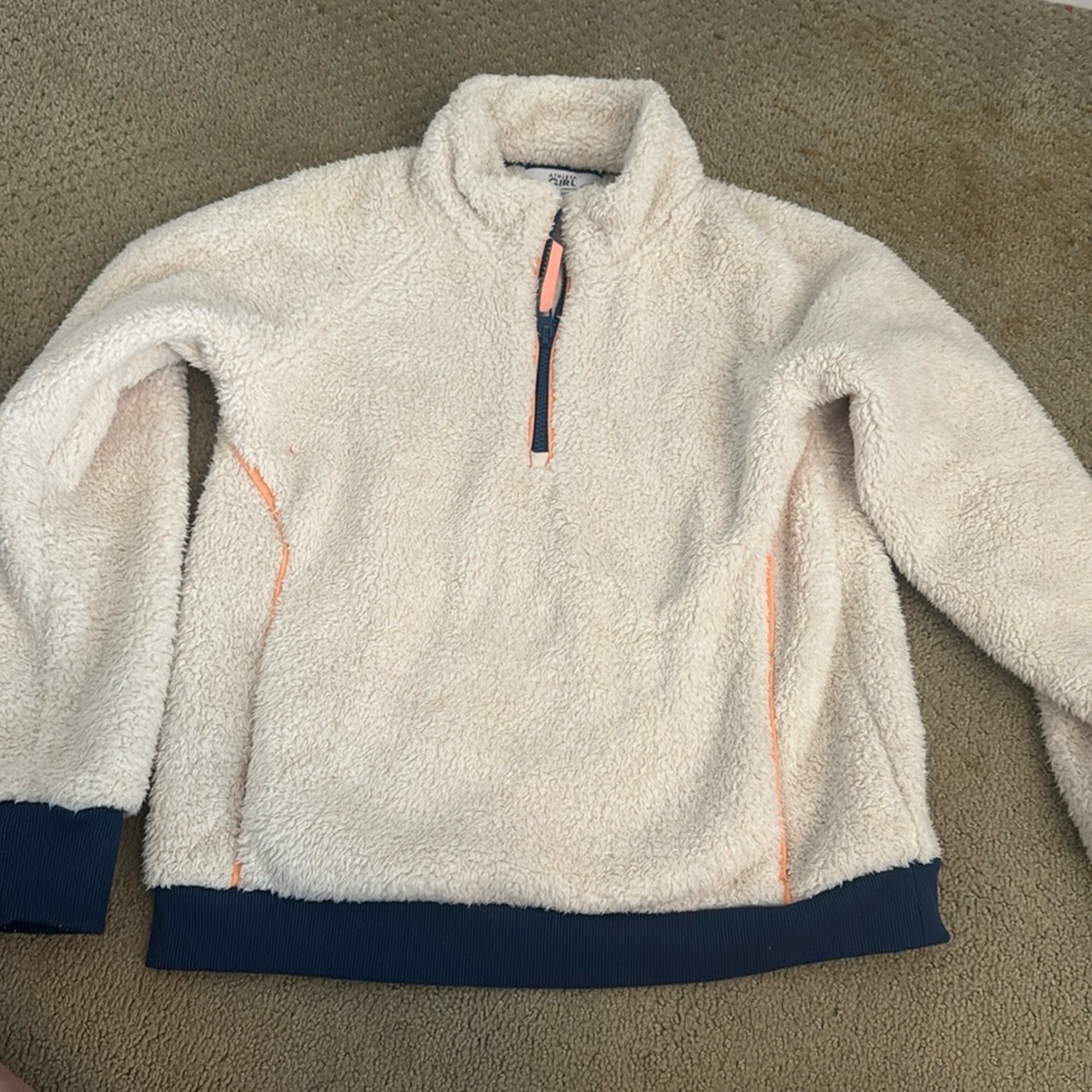 Athleta Girl Sherpa Pullover Half zip/ Size- Large